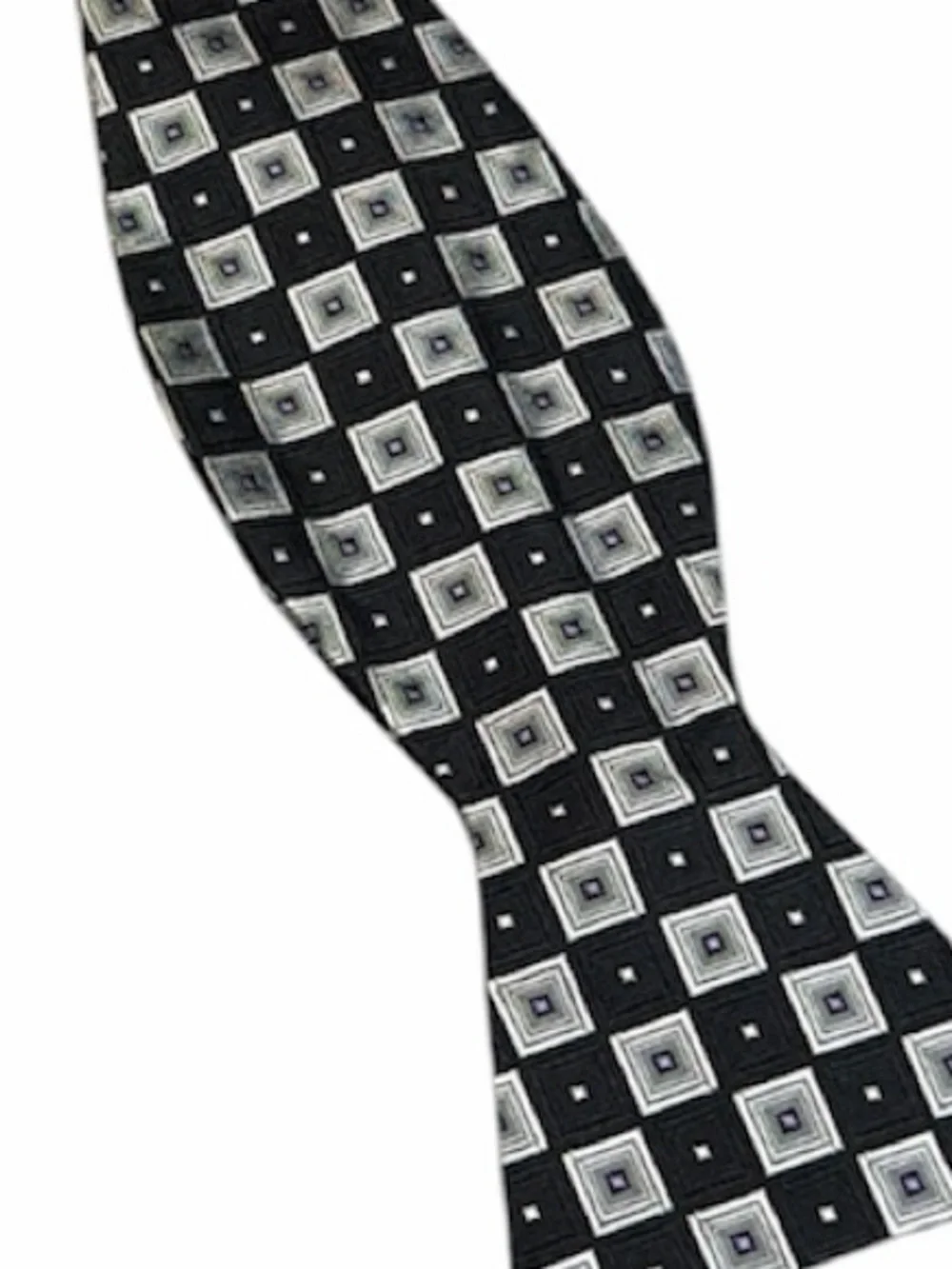 Jos. A. Bank Executive Collection Black & Silver Silk Geometric Bow Tie-Self Tie